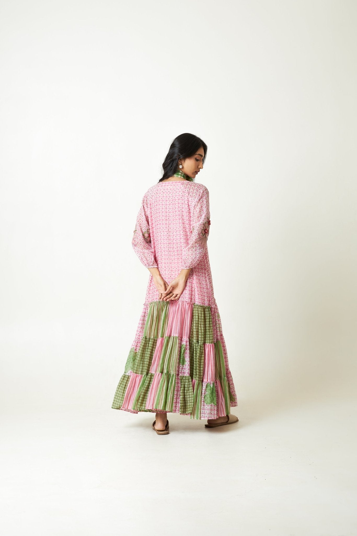Daylily Block Printed Dress - CiceroniDressPants and Pajamas
