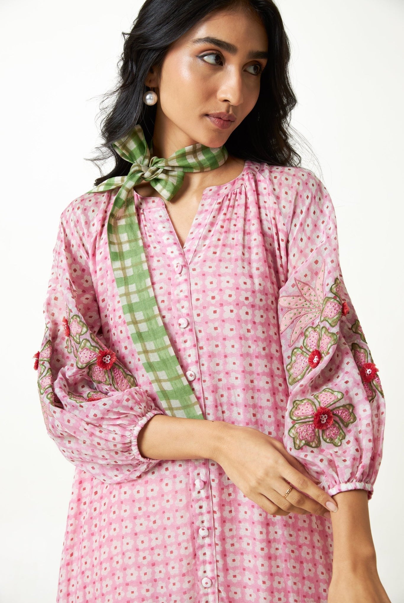 Daylily Block Printed Dress - CiceroniDressPants and Pajamas
