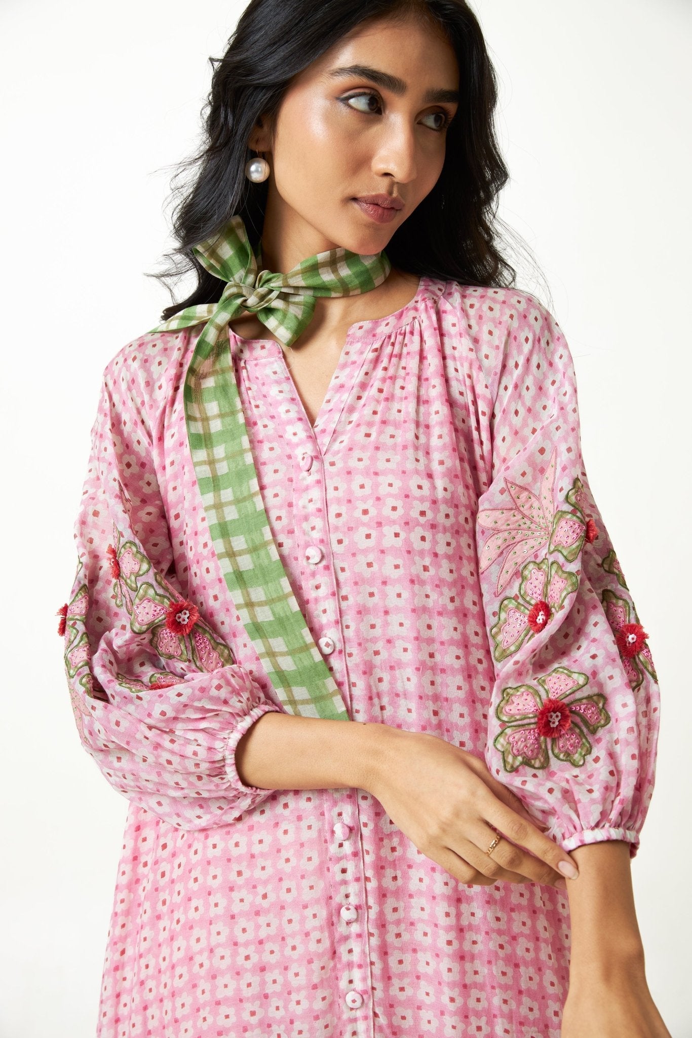 Daylily Block Printed Dress - CiceroniDressPants and Pajamas
