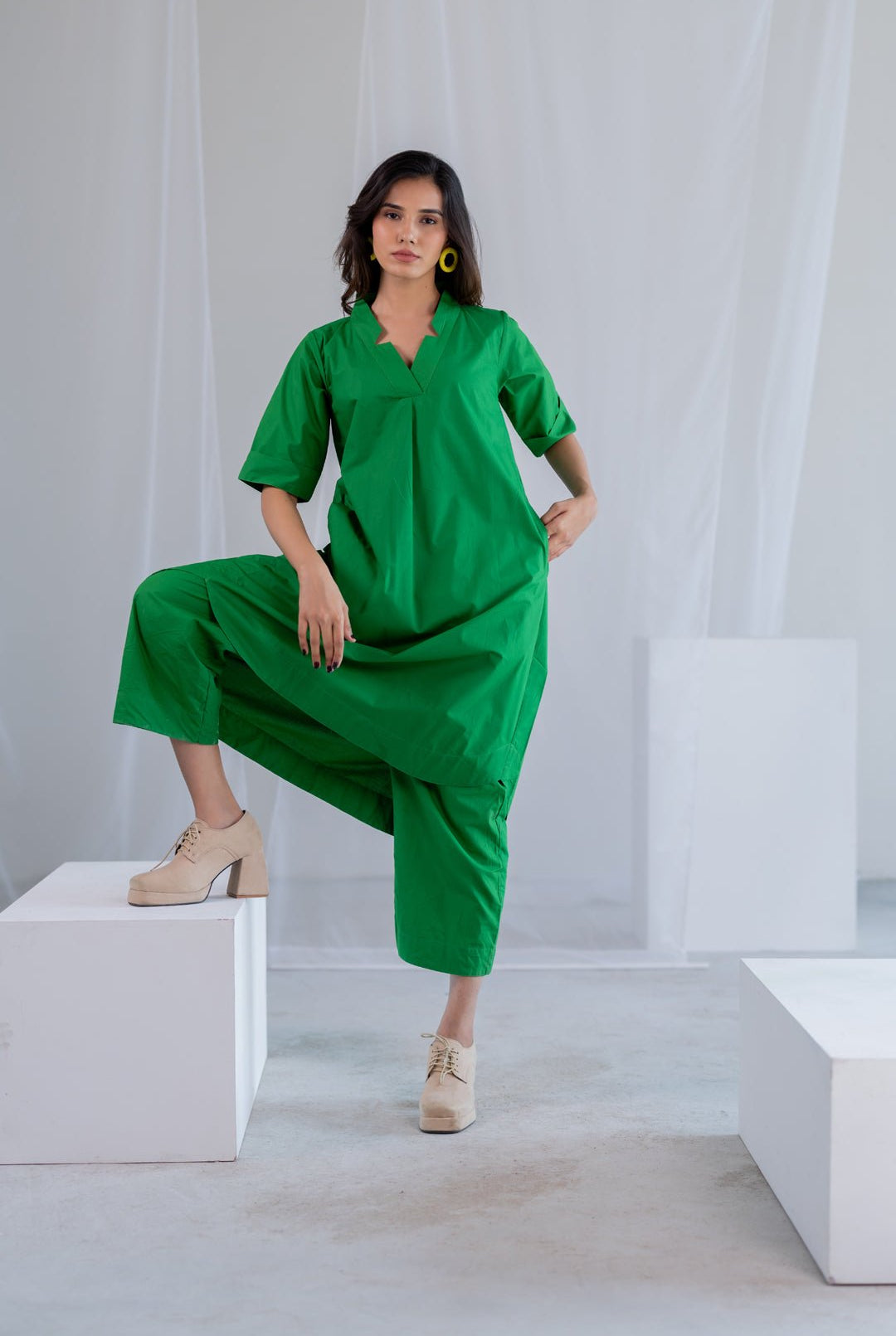 Deep Moss Kurta Set - CiceroniKurta Set, Everyday WearSilai Studio