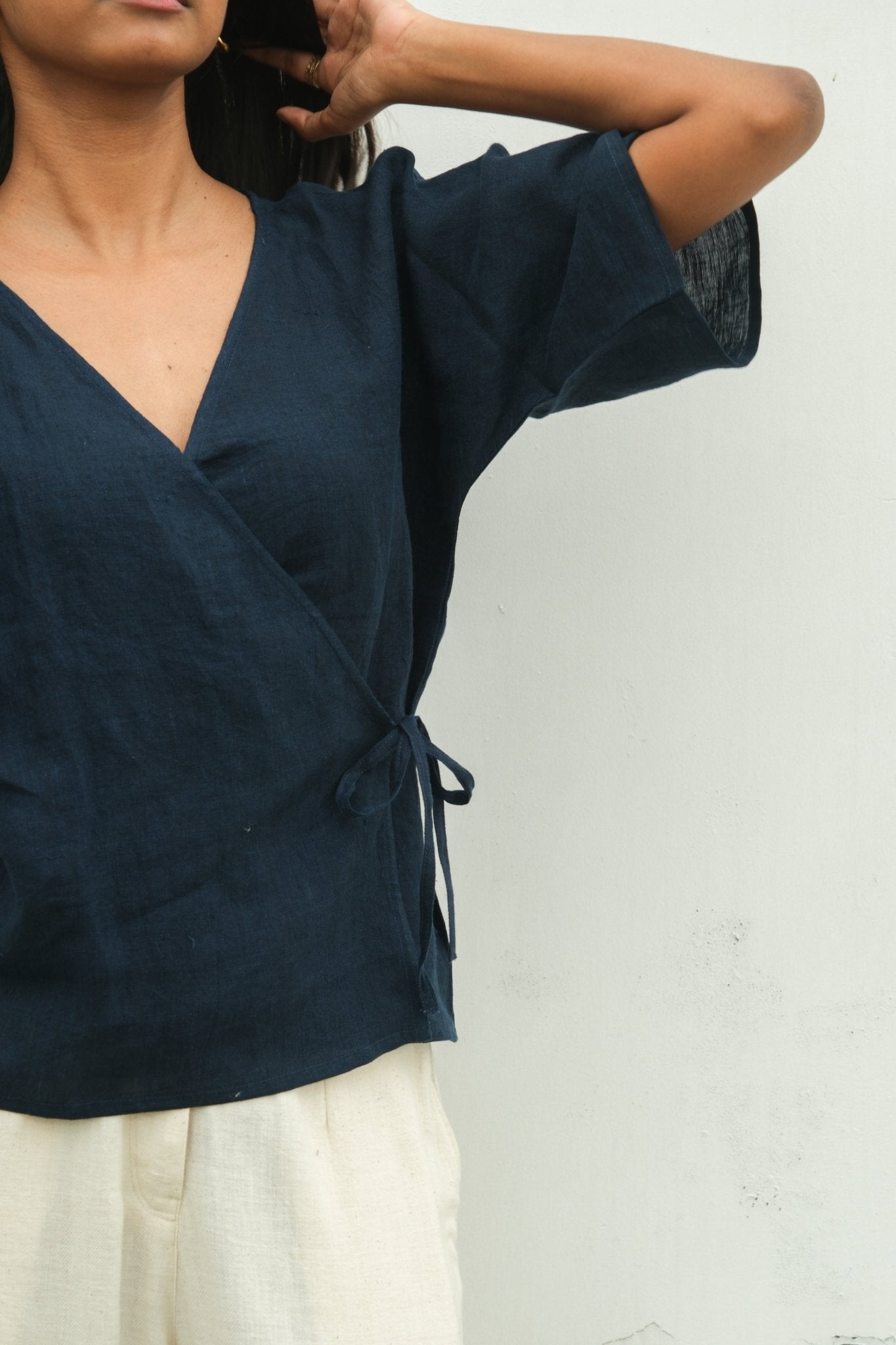 Deepest Blues Wrap Top - CiceroniTopswith N.