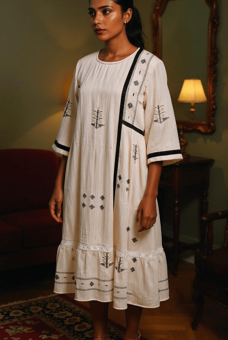 Delft Lace Dress - CiceroniDressesBhomra