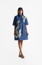 Denim Embroidery Shirt Dress - CiceroniDressesEkastories