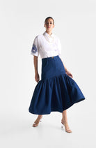 Denim Gather Skirt - CiceroniSkirtsEkastories