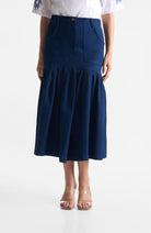 Denim Gather Skirt - CiceroniSkirtsEkastories