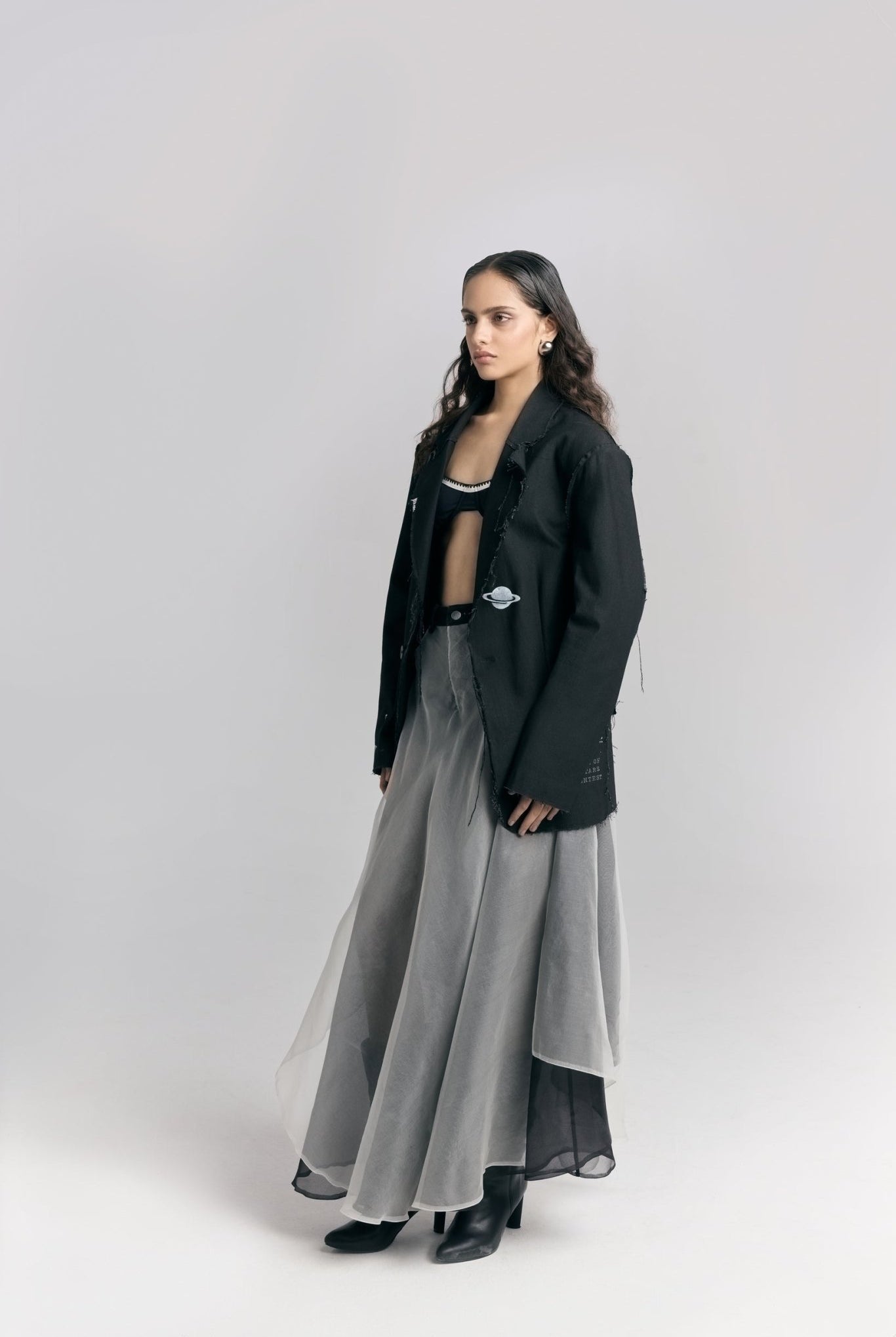 Denim Organza Skirt - CiceroniSkirtPriyanca Khanna