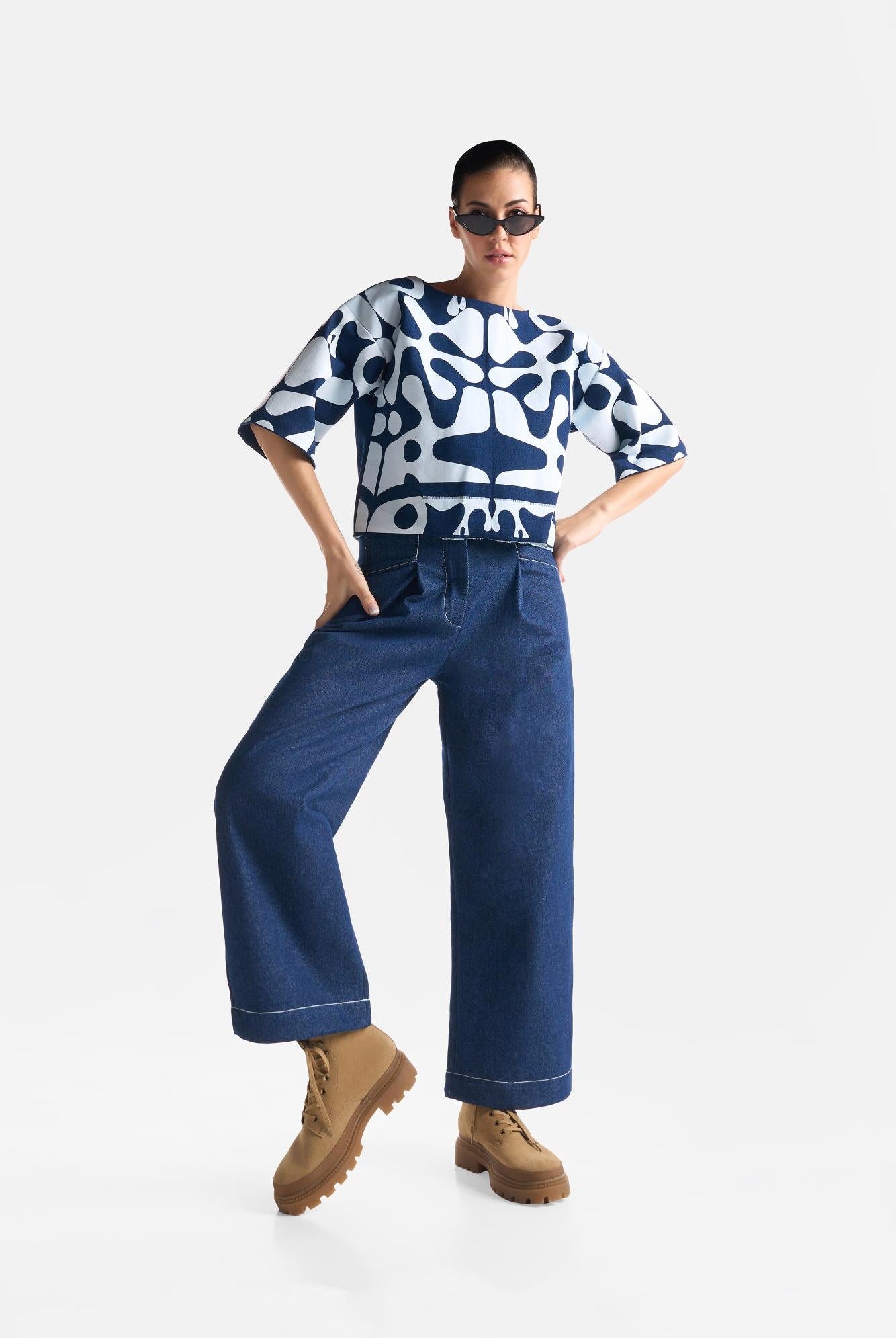 Denim Pleat Pants - CiceroniPantsEkastories