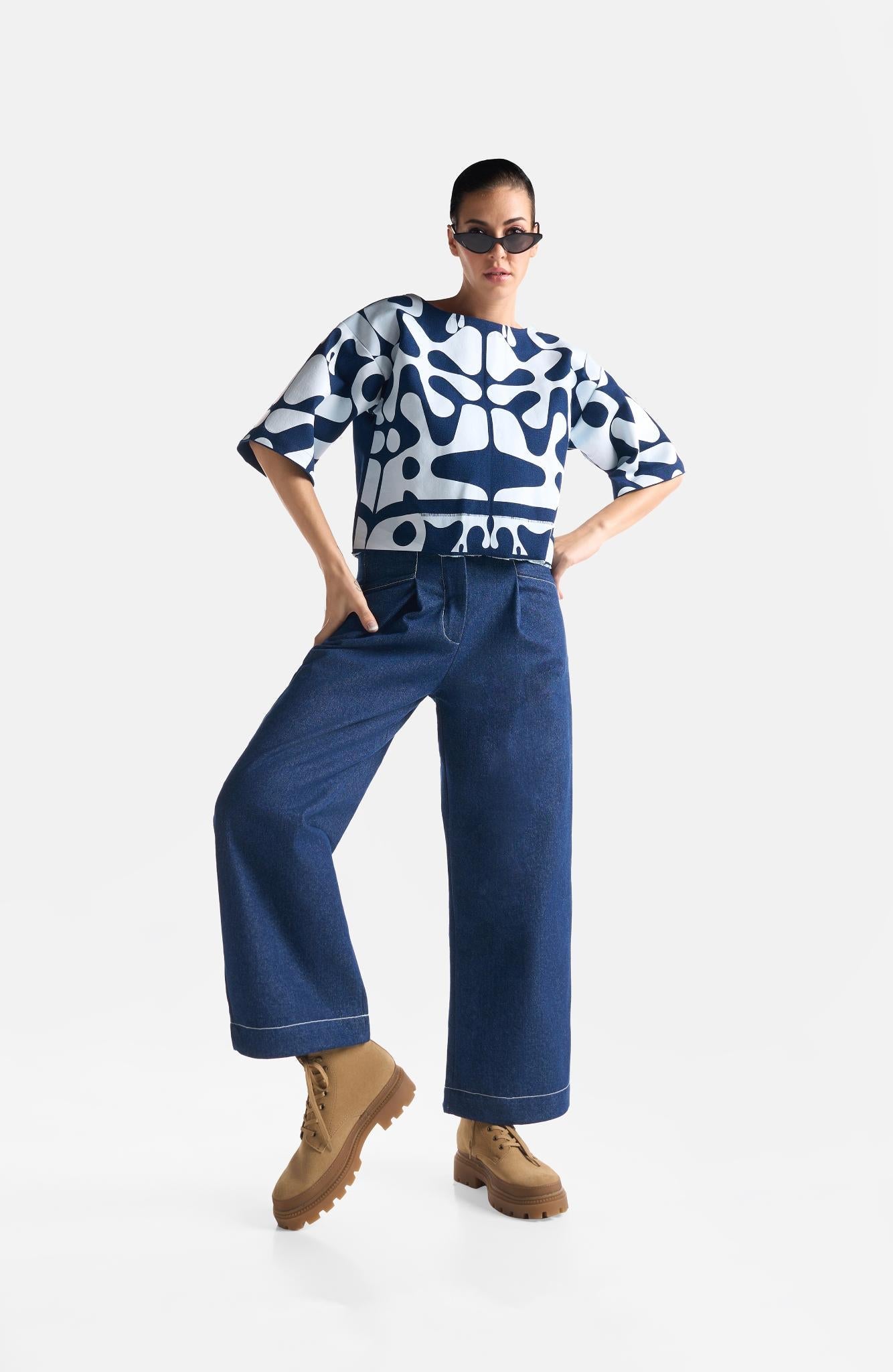 Denim Pleat Pants - CiceroniPantsEkastories