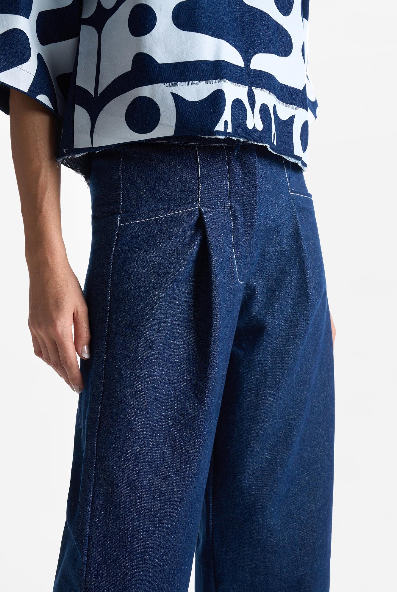 Denim Pleat Pants - CiceroniPantsEkastories