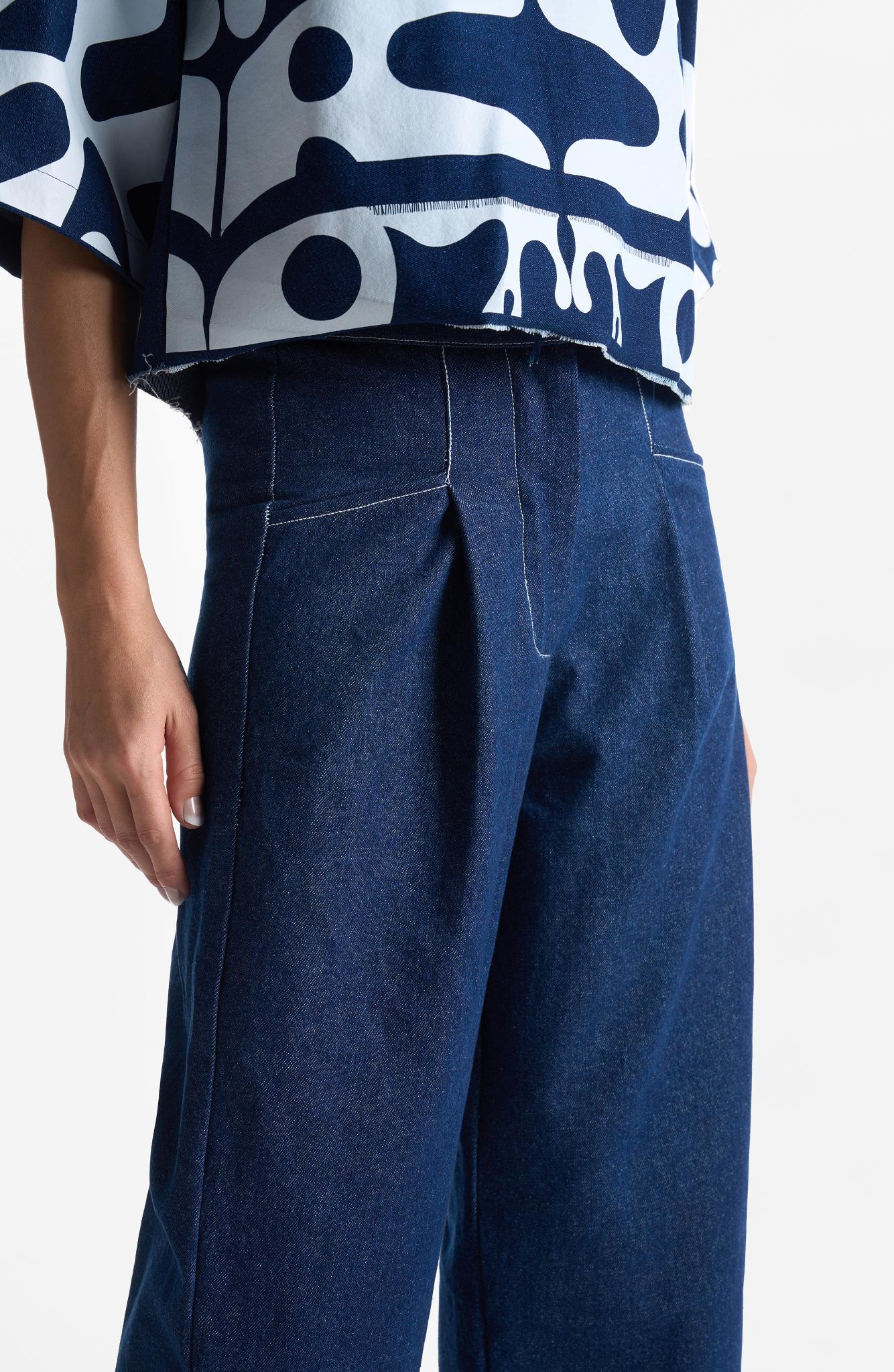 Denim Pleat Pants - CiceroniPantsEkastories