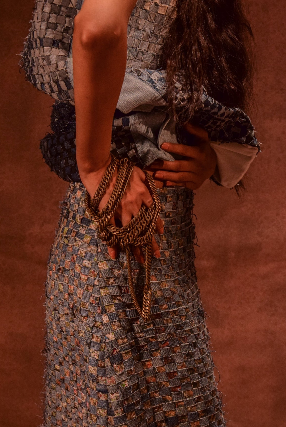 Denim Weave Square Skirt - CiceroniSkirtsAnam Husain