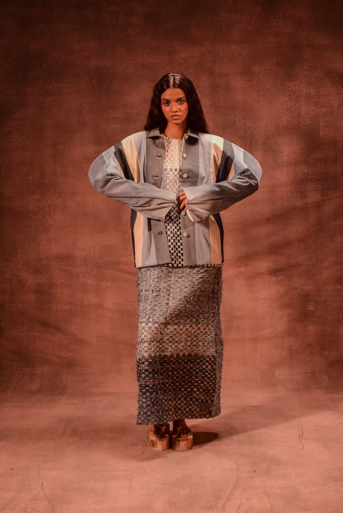 Denim Weave Square Skirt - CiceroniSkirtsAnam Husain
