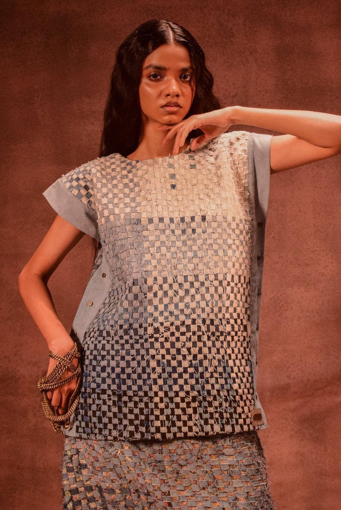 Denim Weave Square Top - CiceroniTopsAnam Husain