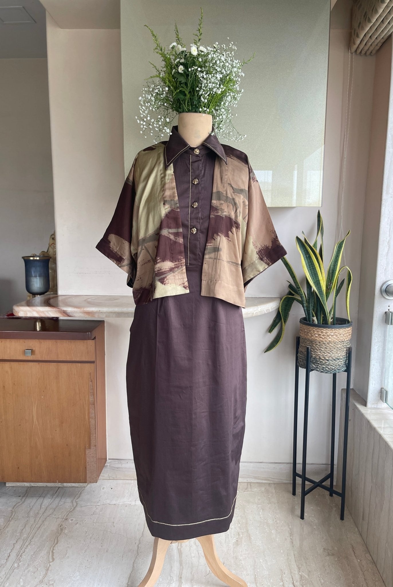 Desert Mirage Kimono with Shirt Dress - CiceroniDressesArtbeats by Keerthana