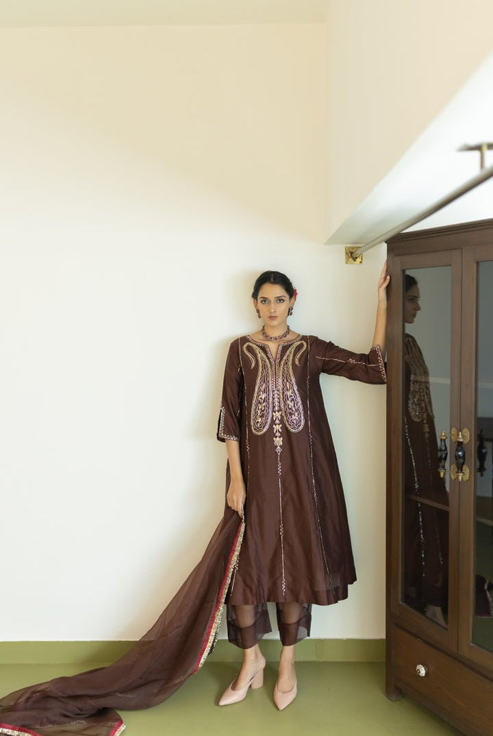 Dhaaraa Paisely Kurta and Sheer Pants Set - CiceroniKurta Set, Festive WearSilai Studio