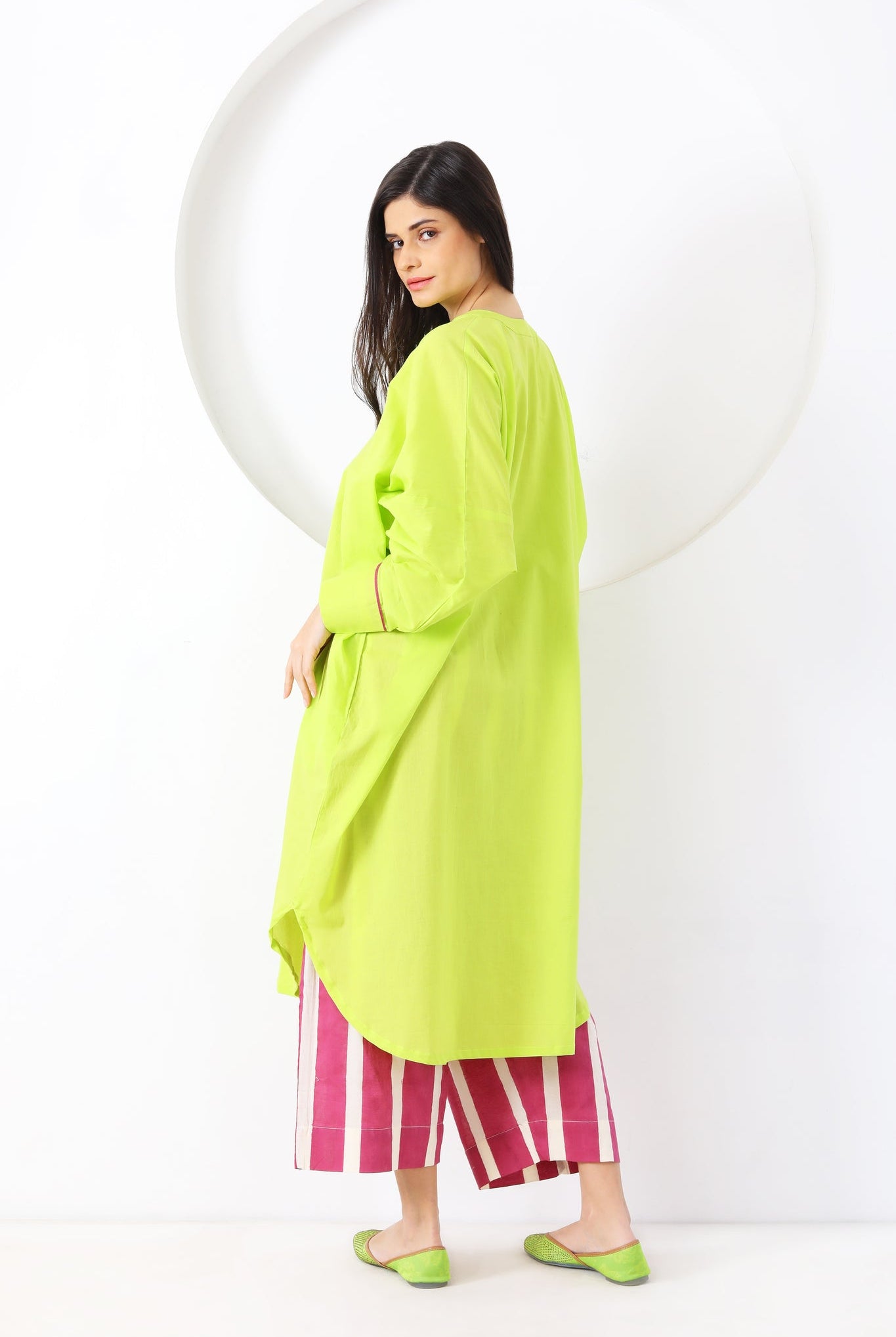 Dhaari Co - ord Set - Lime Green - CiceroniKurta Set, Everyday WearSheetal Joshi Verma