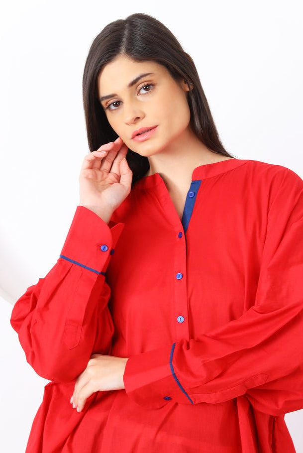 Dhaari Co - ord Set - Red - CiceroniKurta Set, Everyday WearSheetal Joshi Verma