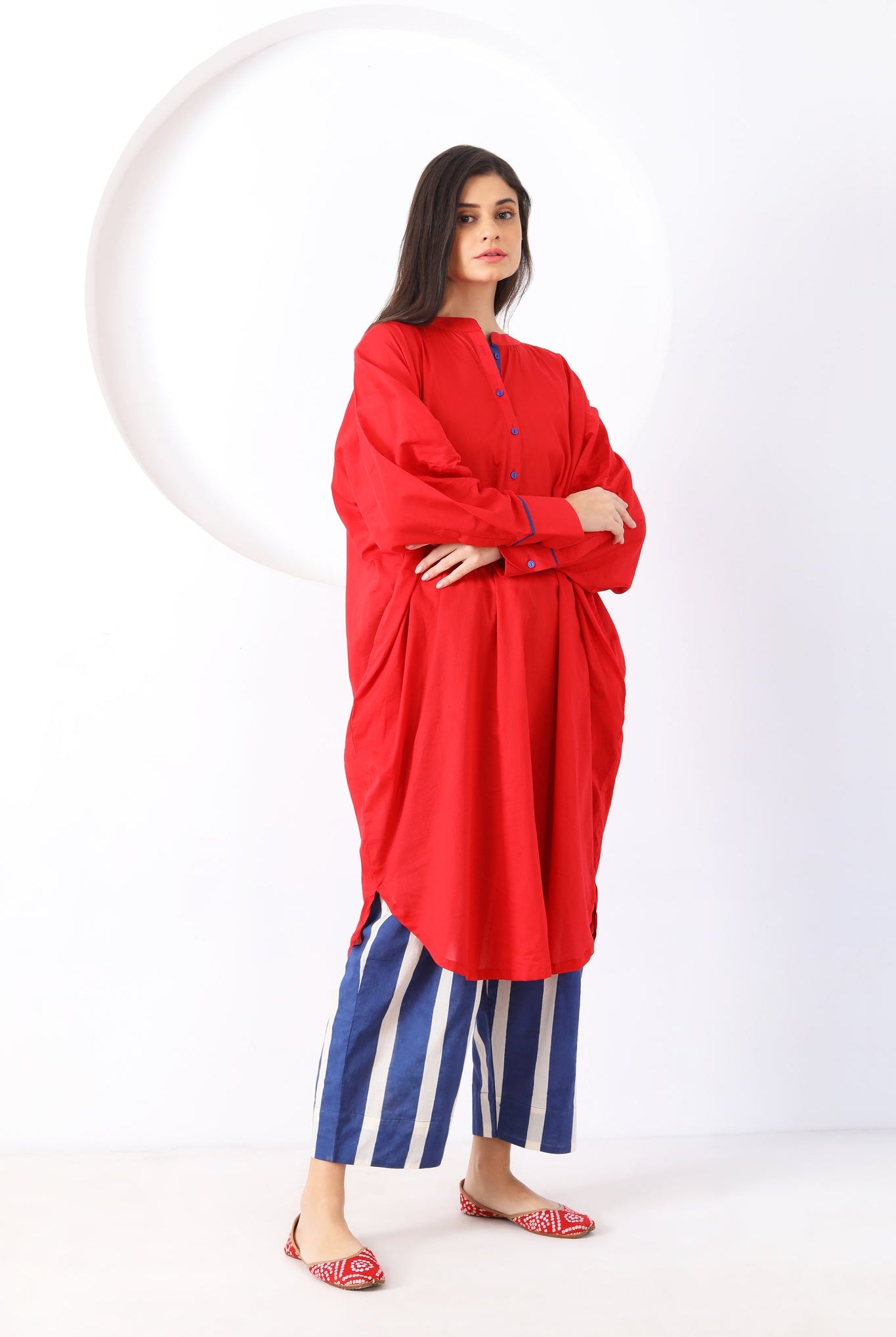 Dhaari Co - ord Set - Red - CiceroniKurta Set, Everyday WearSheetal Joshi Verma