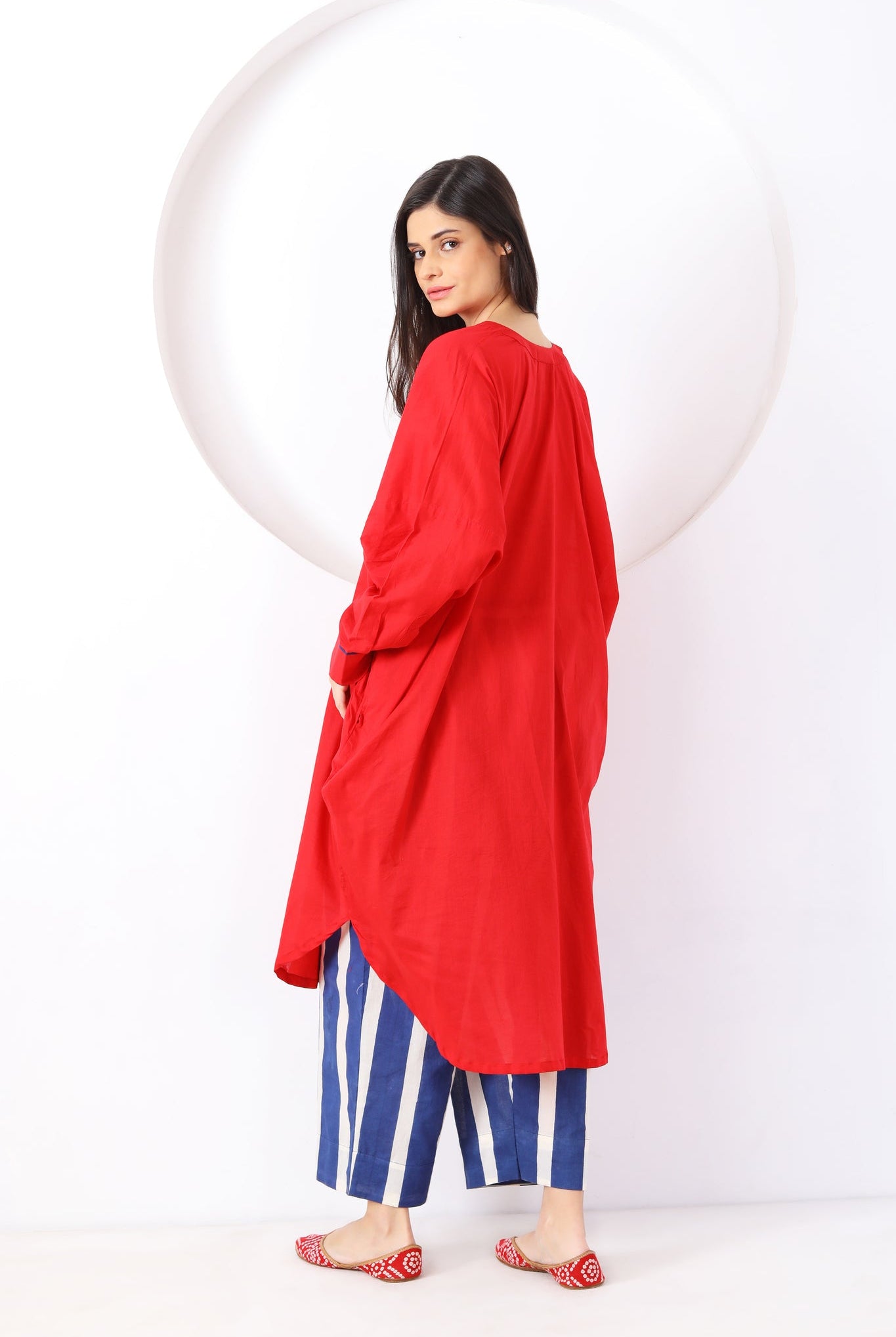 Dhaari Co - ord Set - Red - CiceroniKurta Set, Everyday WearSheetal Joshi Verma