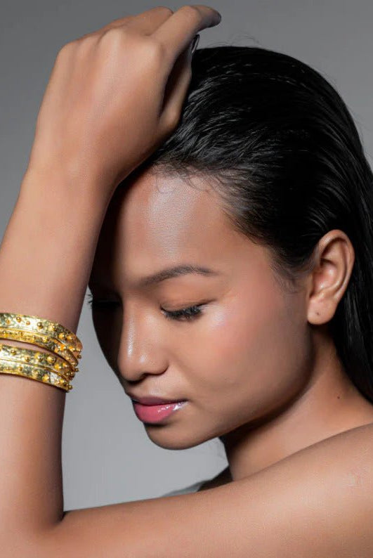 Dira Bangle - Morning Dew (Gold) - Set of 2 - CiceroniBraceletsEquiivalence