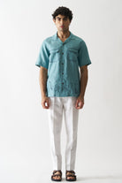 Downtown Dreams - Hand Embroidered Unisex Pure Linen Shirt - CiceroniShirtsCultura Studio