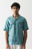Downtown Dreams - Hand Embroidered Unisex Pure Linen Shirt - CiceroniShirtsCultura Studio