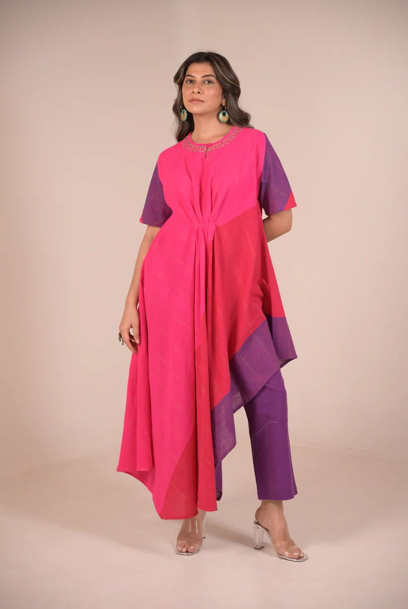 Dress, Rasa kurta long with embroidery - CiceroniDressesRang by Rajvi