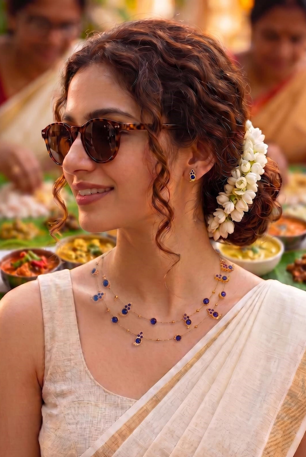 Dual Layered Blue Kemp Maanga Necklace - CiceroniNecklace SetAarika