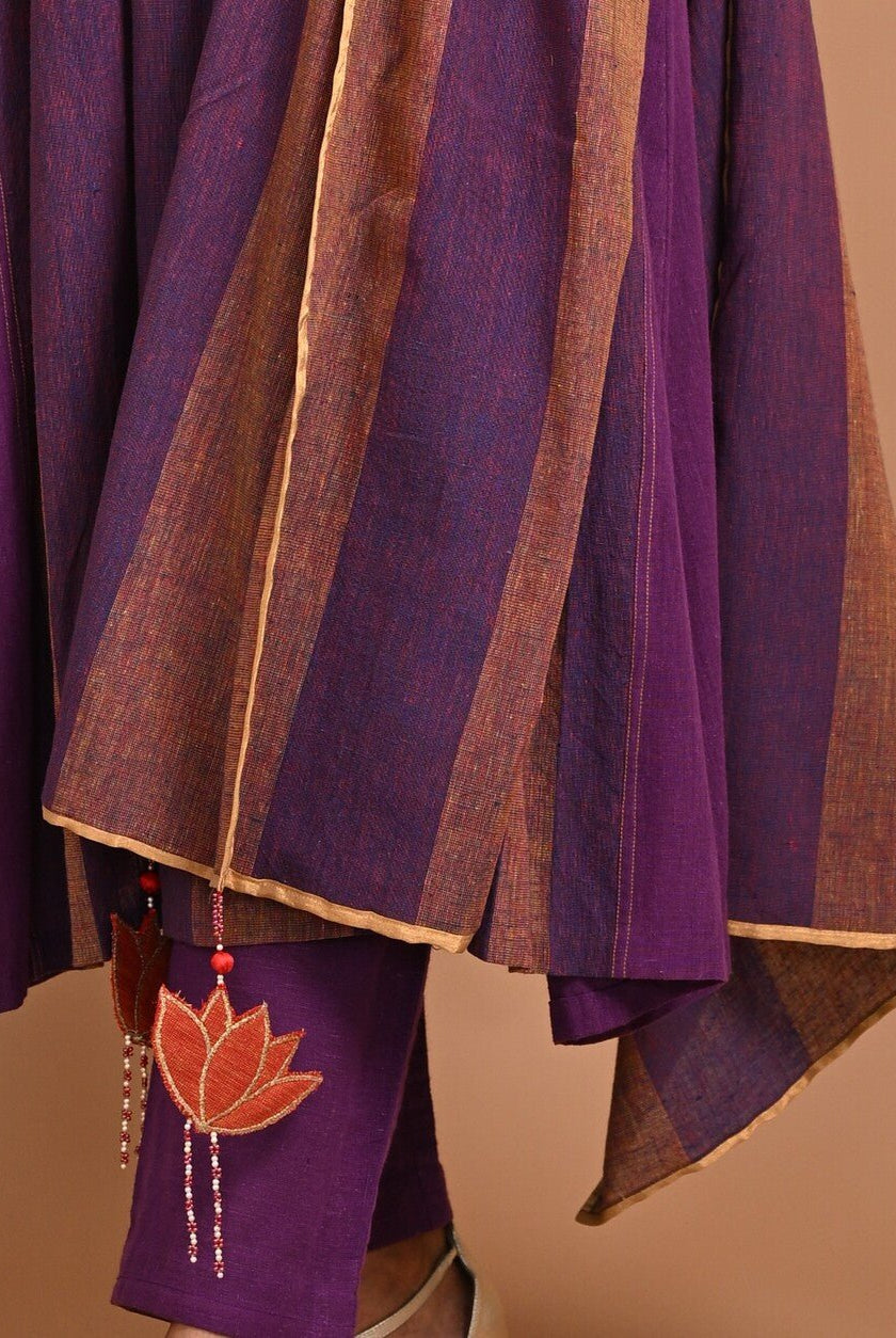 Dupatta in Gold Edge & Lotus Tassel - CiceroniDupattaRang by Rajvi