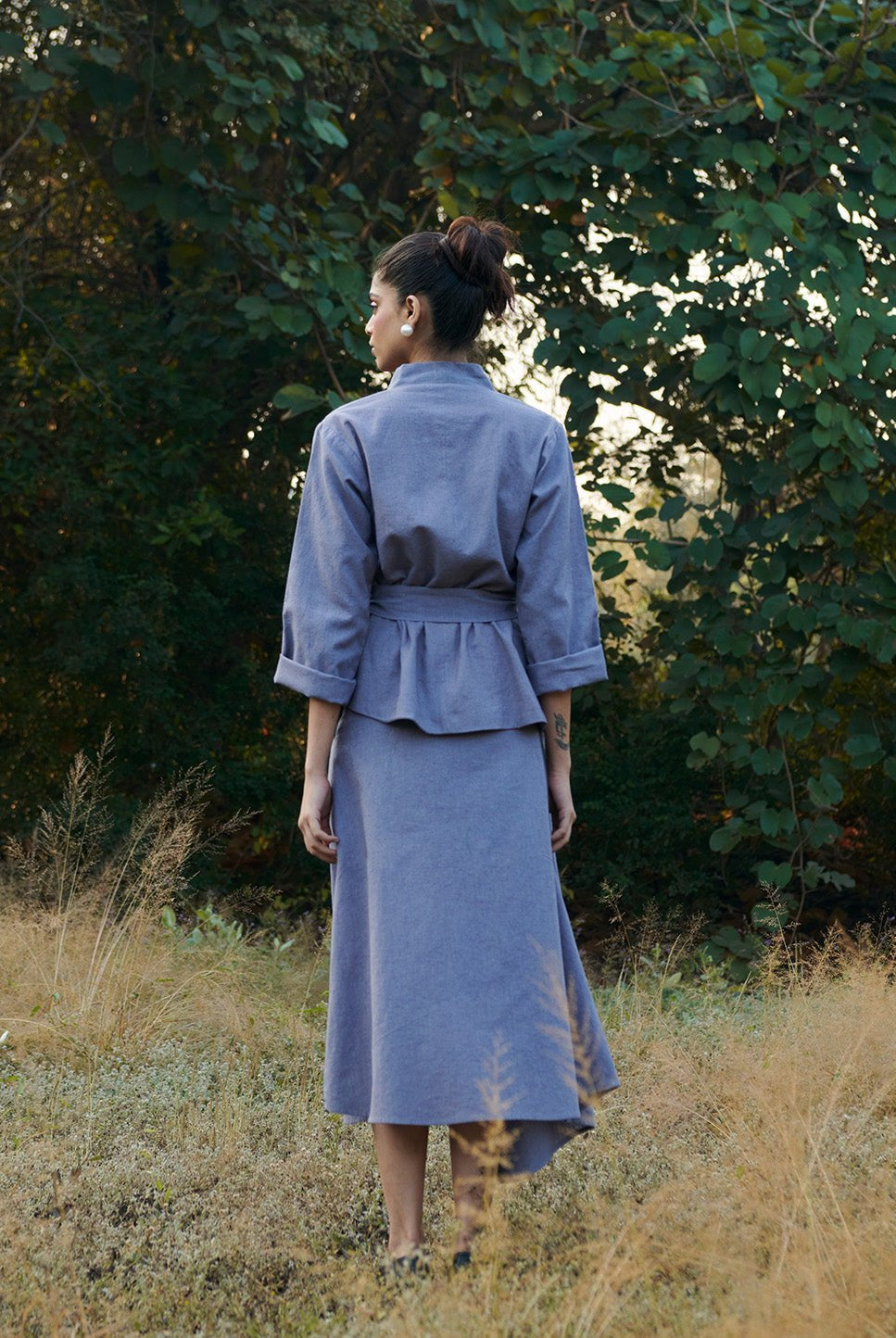 Dusk Co - Linen Asymmetrical Skirt Set - CiceroniSkirt SetSaphed