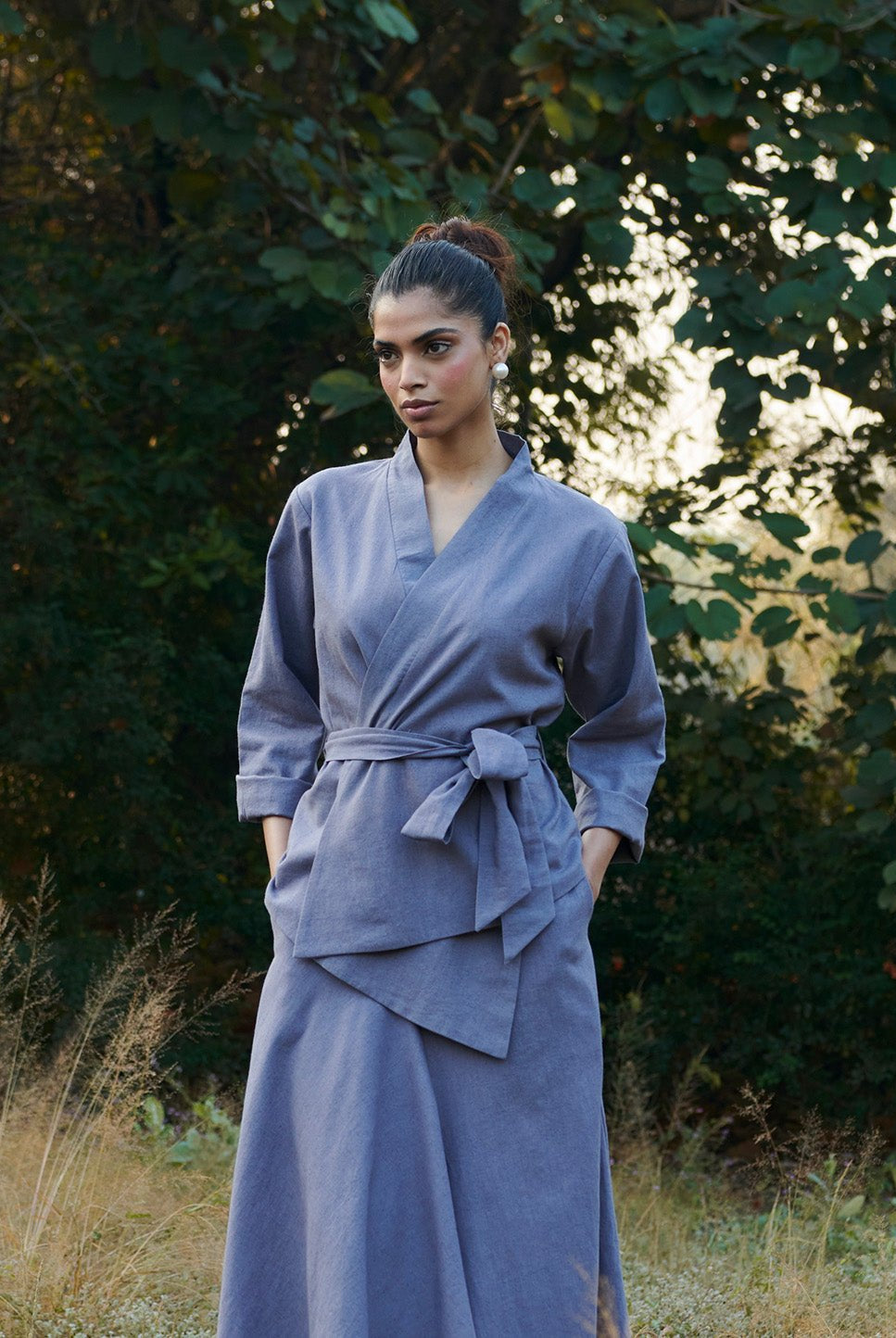 Dusk Co - Linen Asymmetrical Skirt Set - CiceroniSkirt SetSaphed