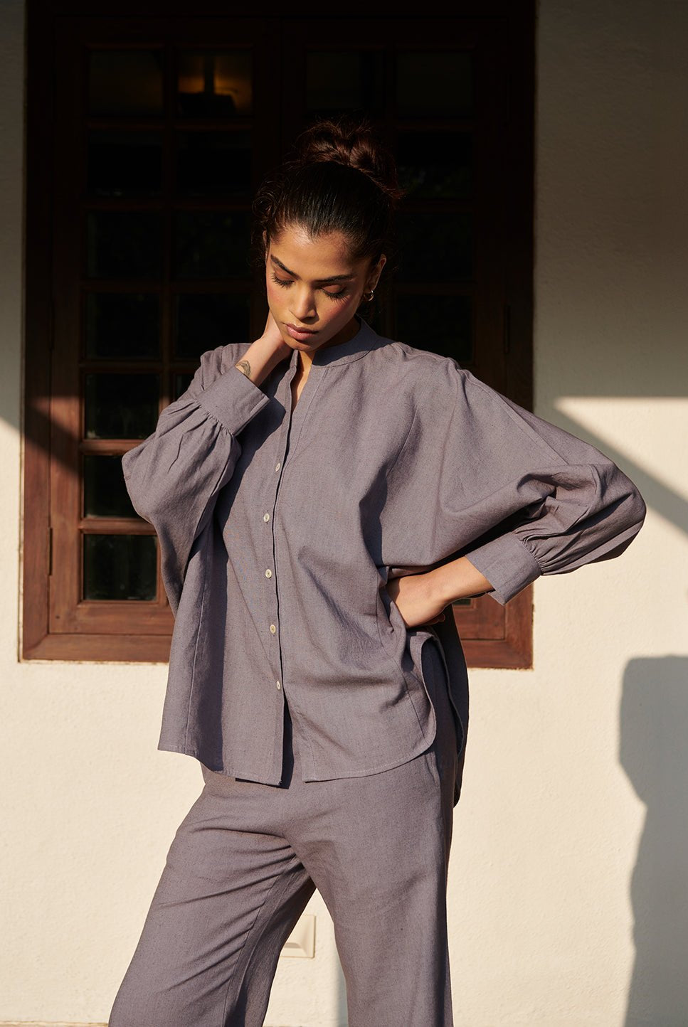 Dusk Co - Linen Dolman Shirt Set - CiceroniCo - ord SetSaphed