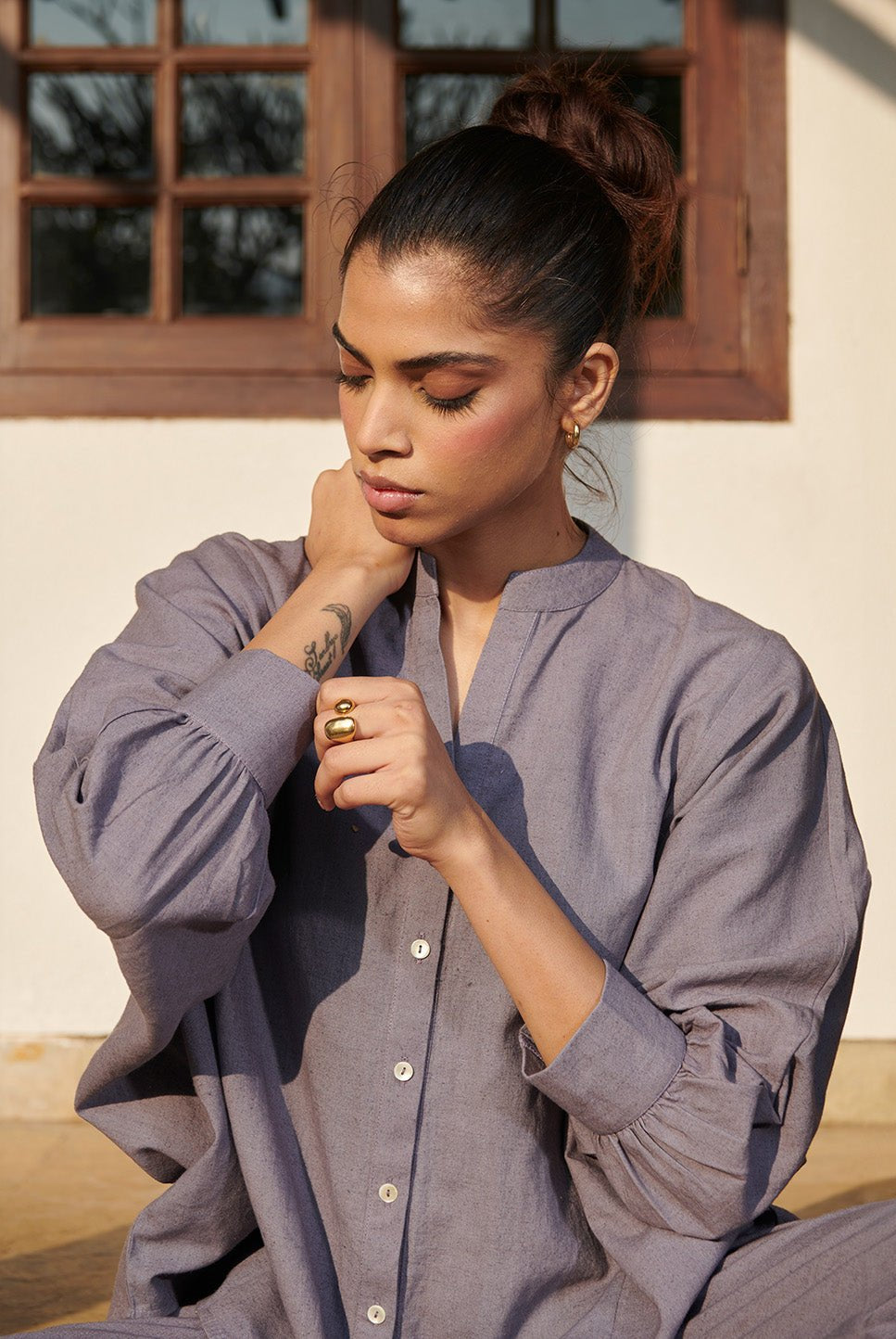Dusk Co - Linen Dolman Shirt Set - CiceroniCo - ord SetSaphed