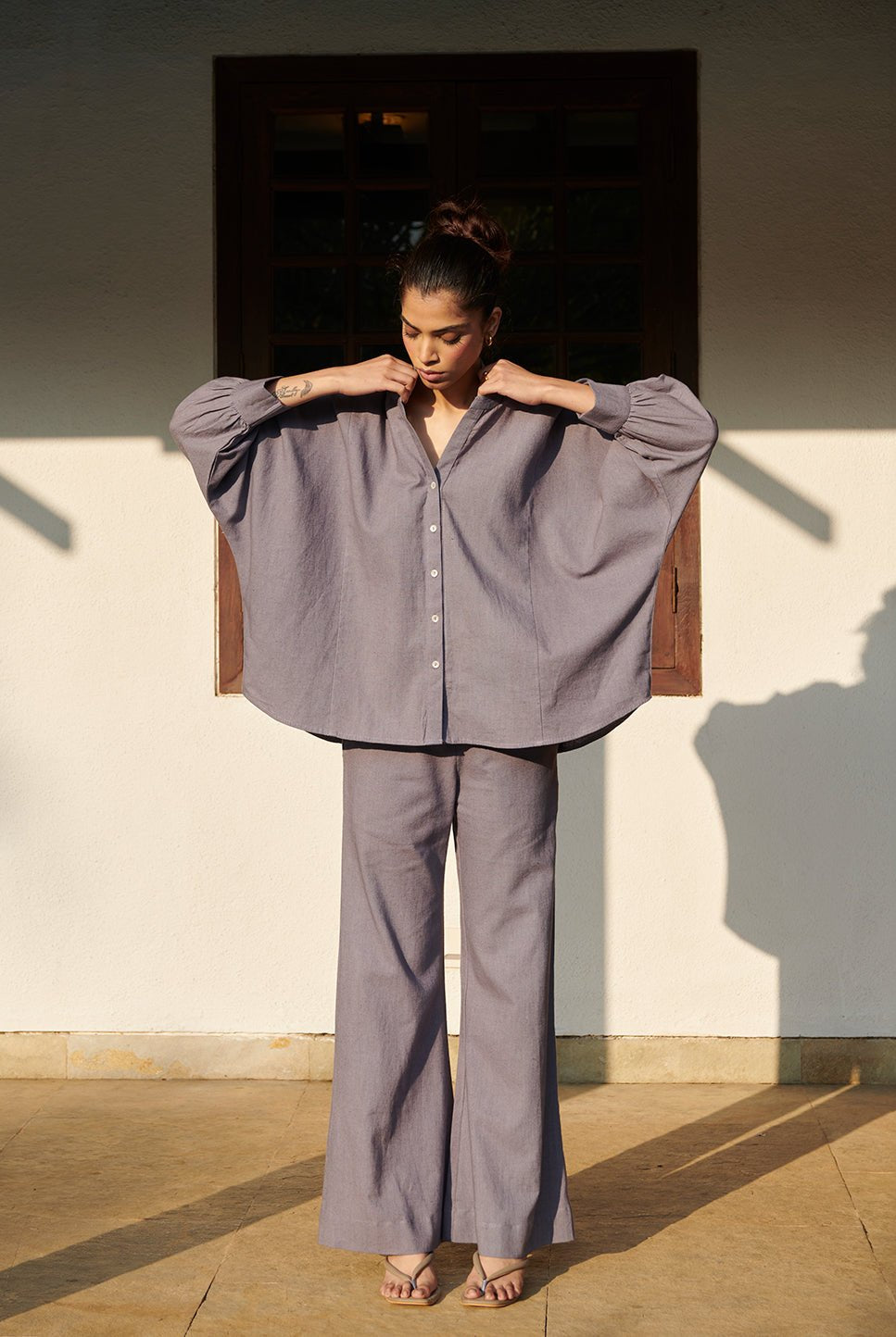 Dusk Co - Linen Dolman Shirt Set - CiceroniCo - ord SetSaphed