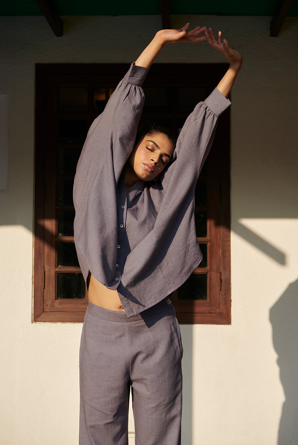 Dusk Co - Linen Dolman Shirt Set - CiceroniCo - ord SetSaphed