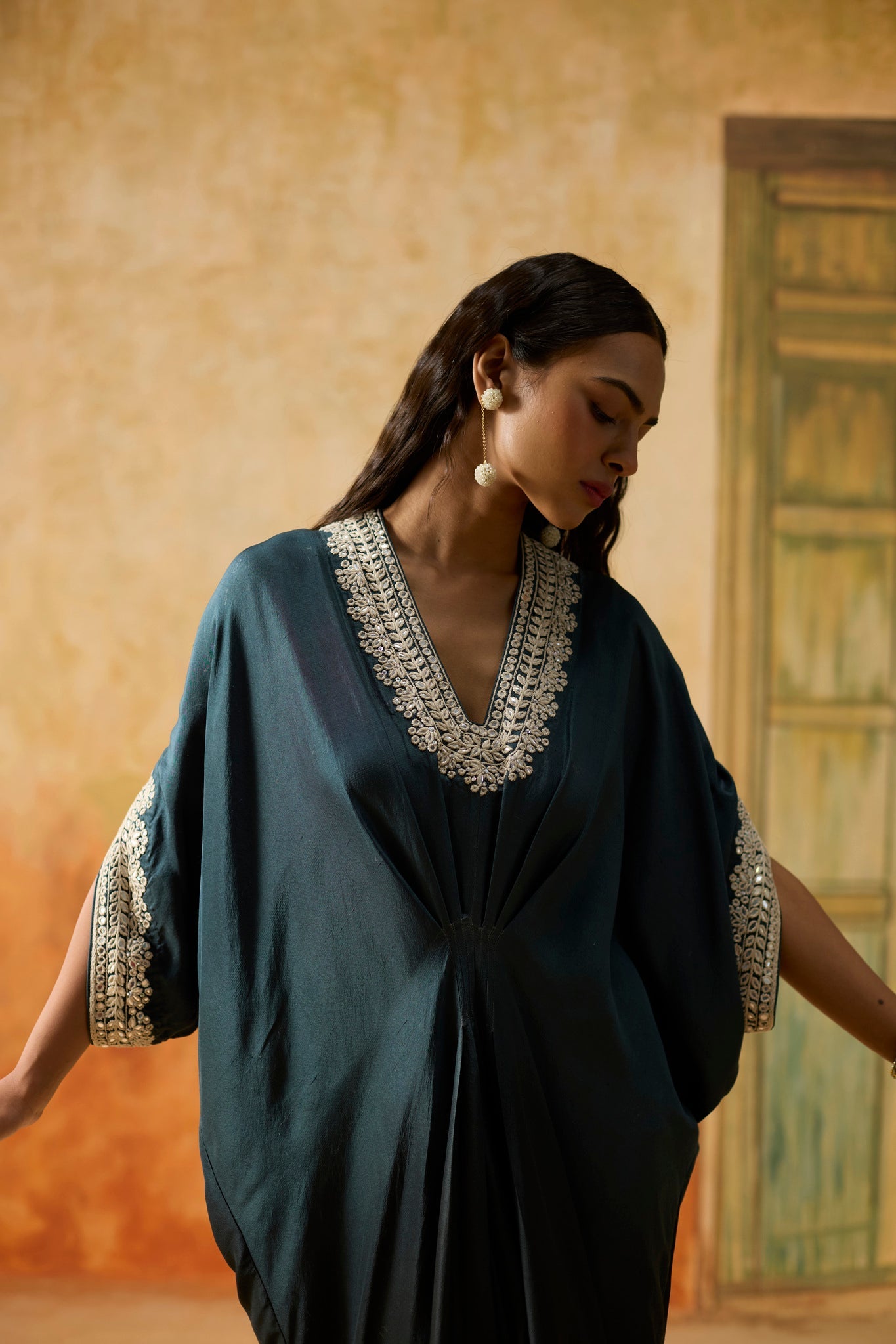 Dusk Kaftan - Teal - CiceroniKaftanKhyati Rughani