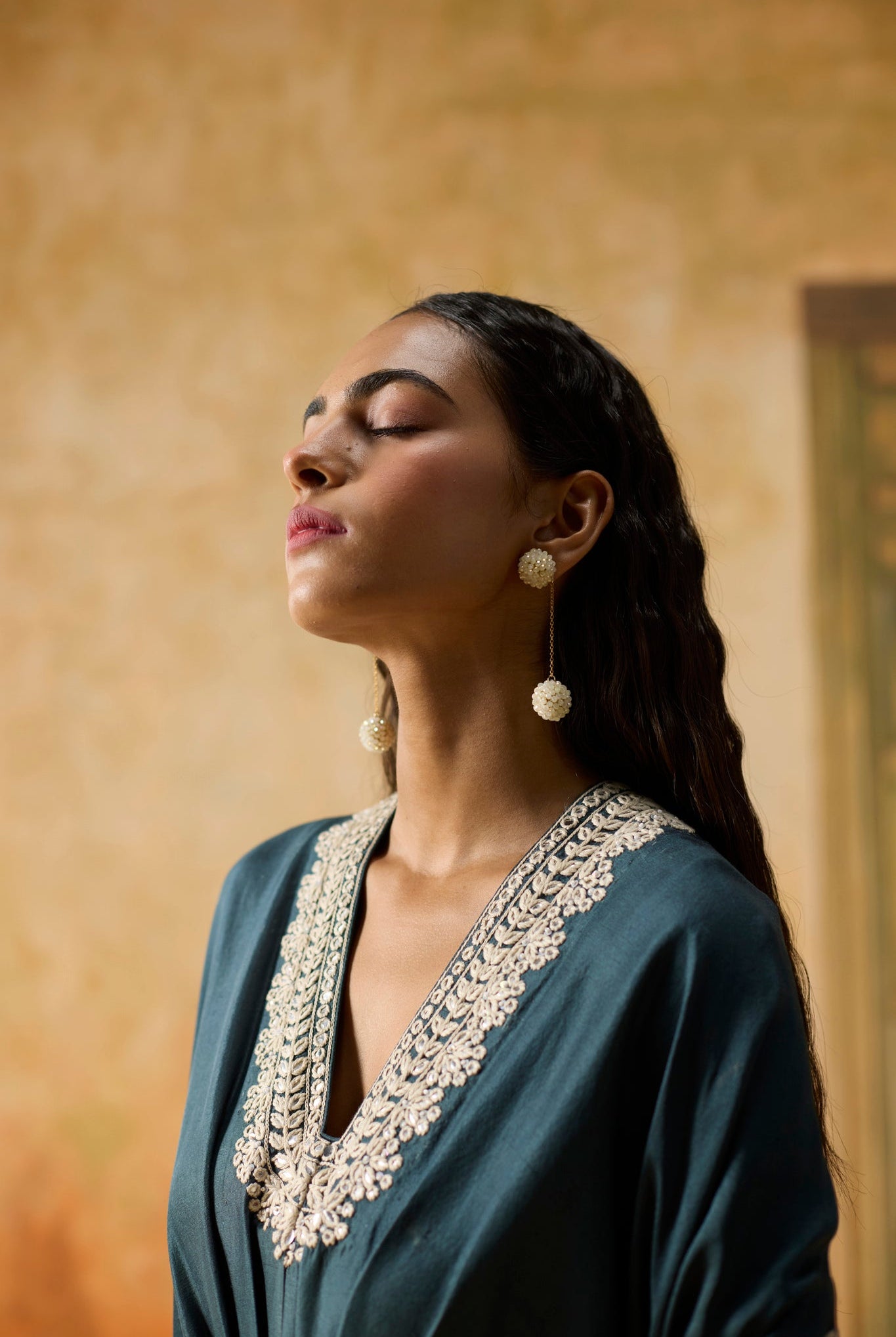 Dusk Kaftan - Teal - CiceroniKaftanKhyati Rughani