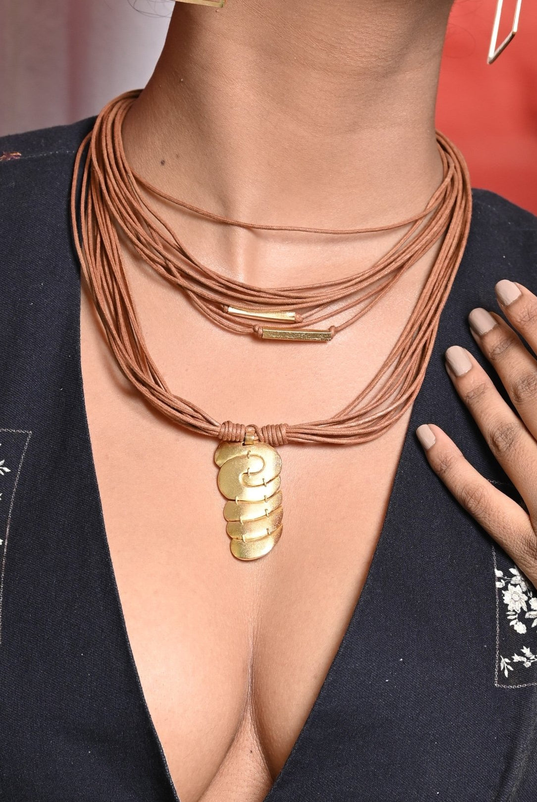 Earth Tones Adorned Necklace - CiceroniNeckpieceZaza by Somya