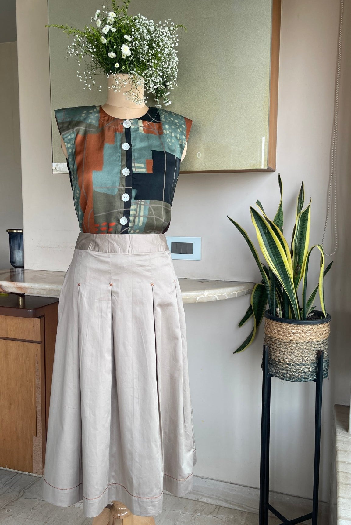 Earthlines Top & Skirt Set - CiceroniSkirt SetArtbeats by Keerthana