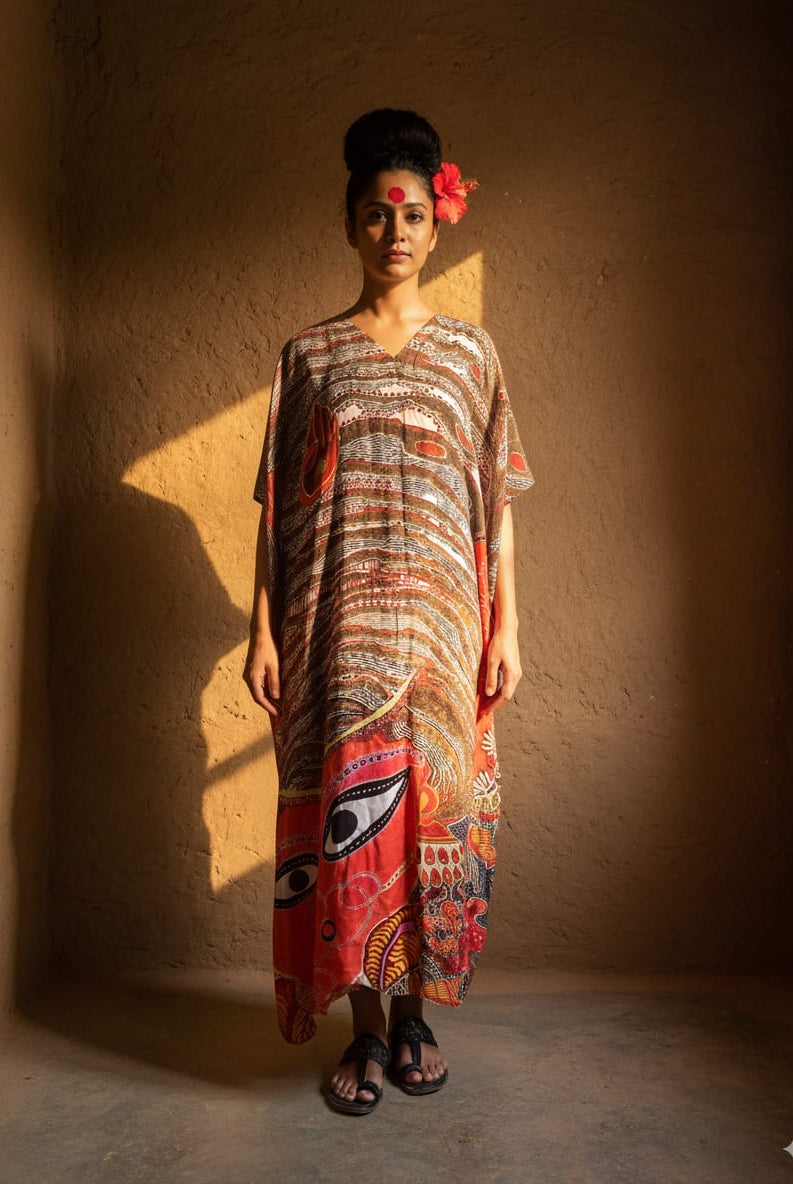 Earthy Durga Kaftan - CiceroniKaftanRed Lotus Stories