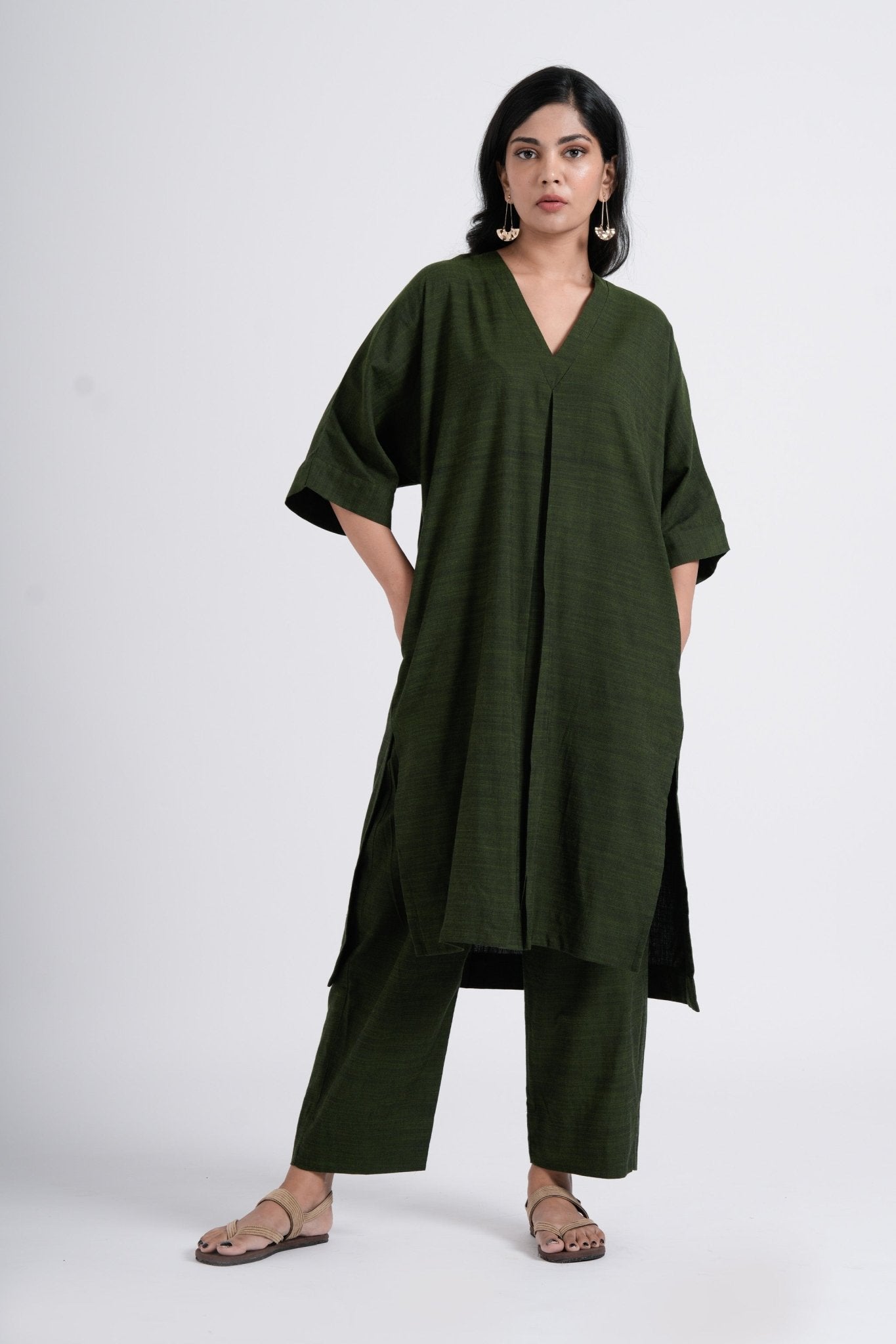 Ease Tunic - Seaweed Green - CiceroniKurtaThe Kaatn Trail