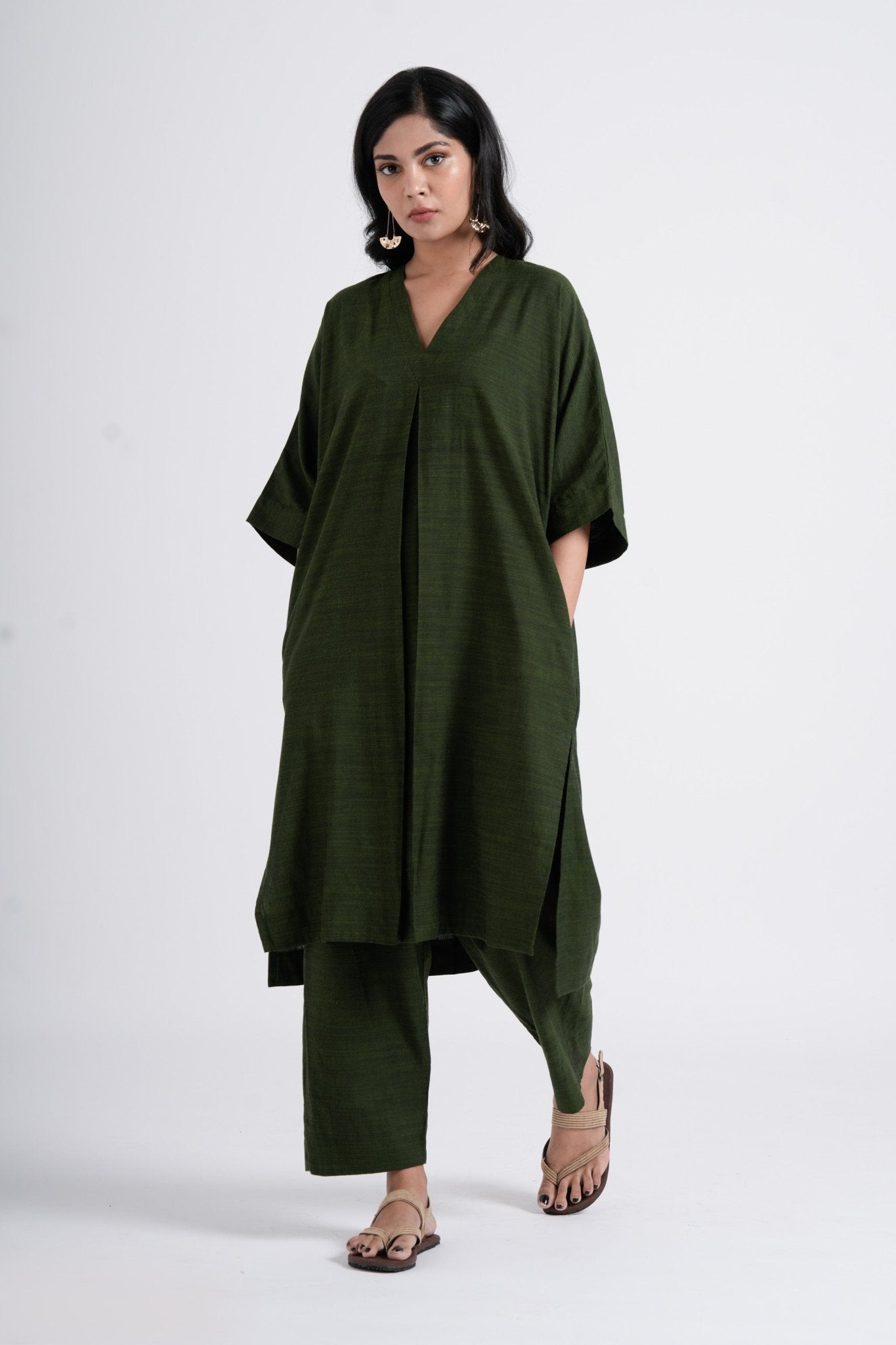 Ease Tunic - Seaweed Green - CiceroniKurtaThe Kaatn Trail