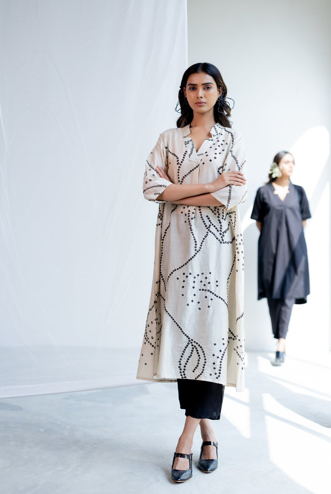Ecru Bandhani Kurta - CiceroniKurta, Everyday WearSilai Studio