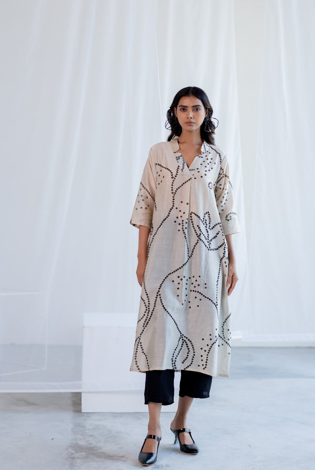 Ecru Bandhani Kurta - CiceroniKurta, Everyday WearSilai Studio