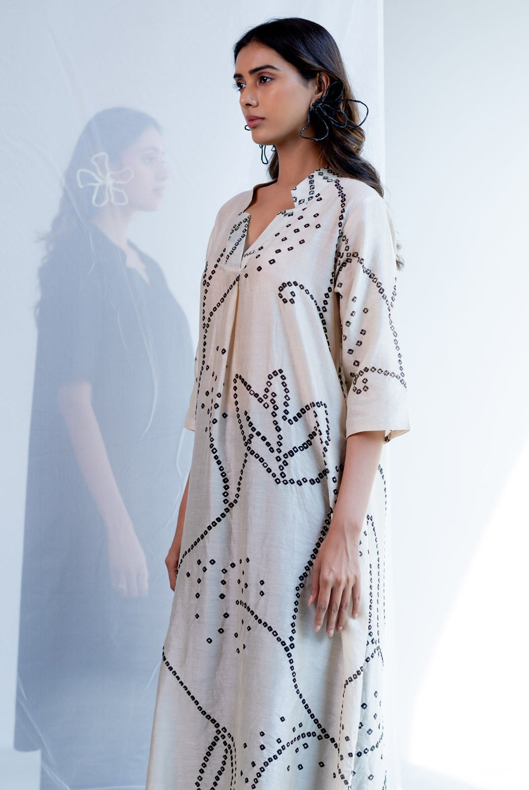 Ecru Bandhani Kurta - CiceroniKurta, Everyday WearSilai Studio