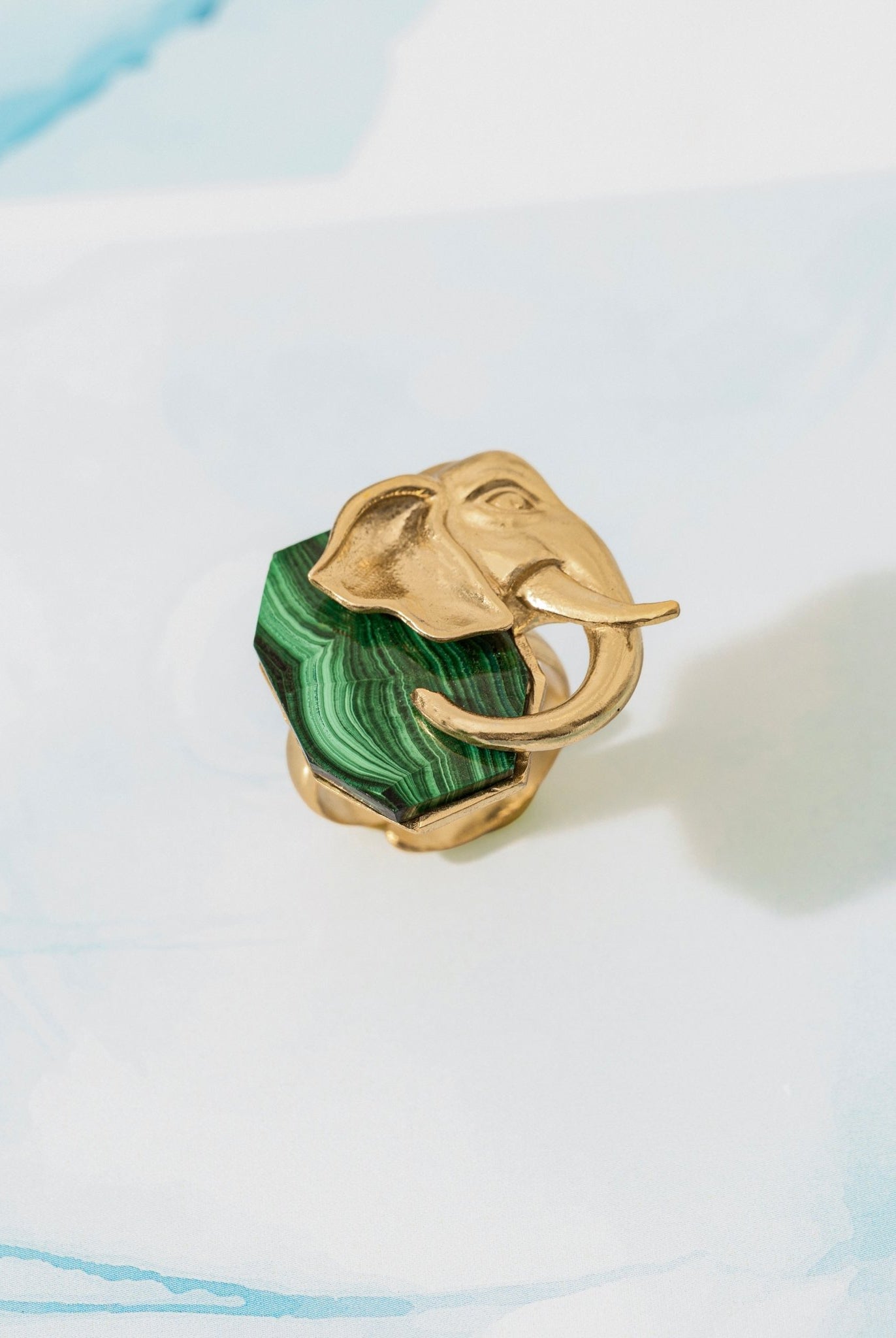 Ele Malachite Gold Ring - CiceroniRingUnbent