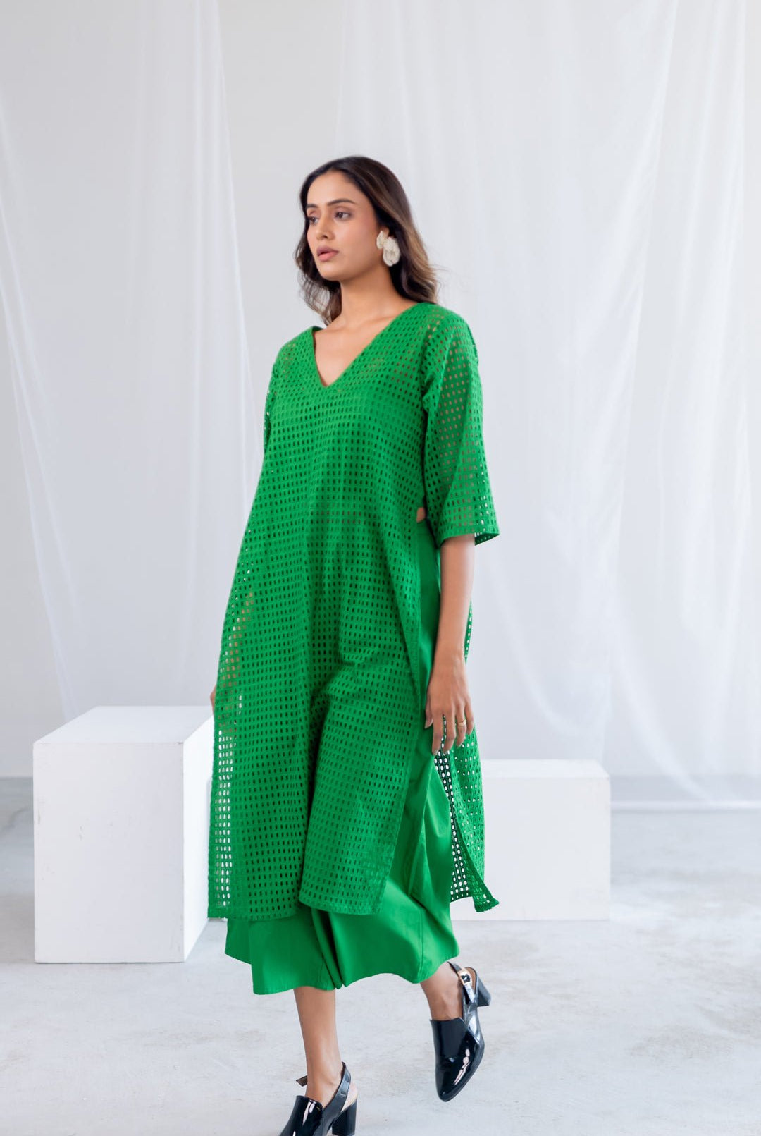 Emerald Eyelet Kurta - CiceroniKurta, Everyday WearSilai Studio