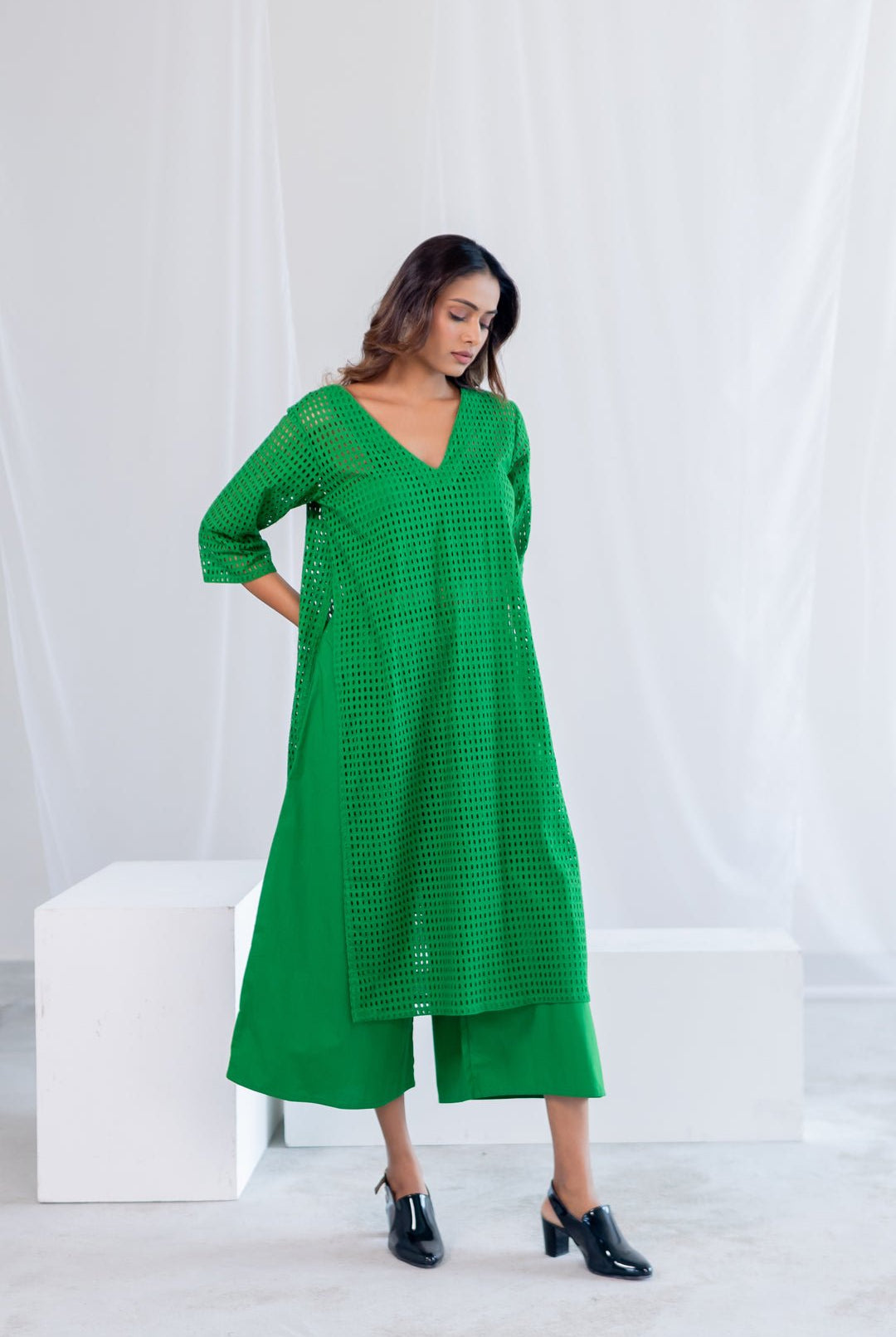 Emerald Eyelet Kurta - CiceroniKurta, Everyday WearSilai Studio