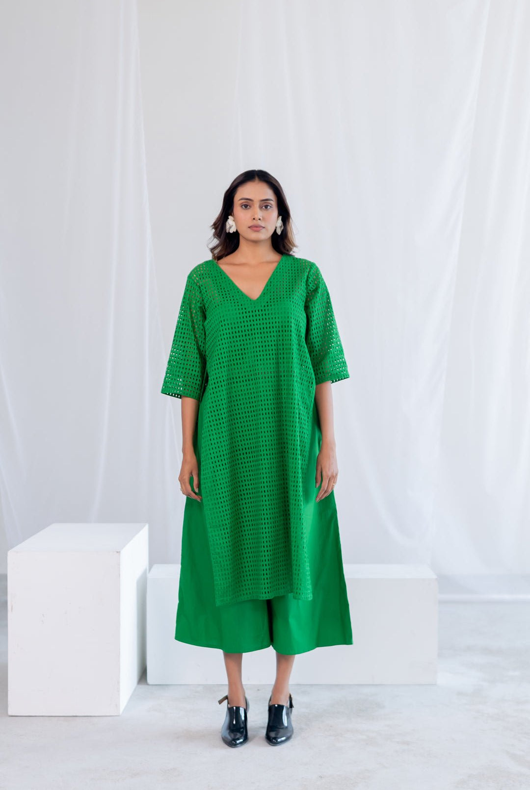 Emerald Eyelet Kurta - CiceroniKurta, Everyday WearSilai Studio
