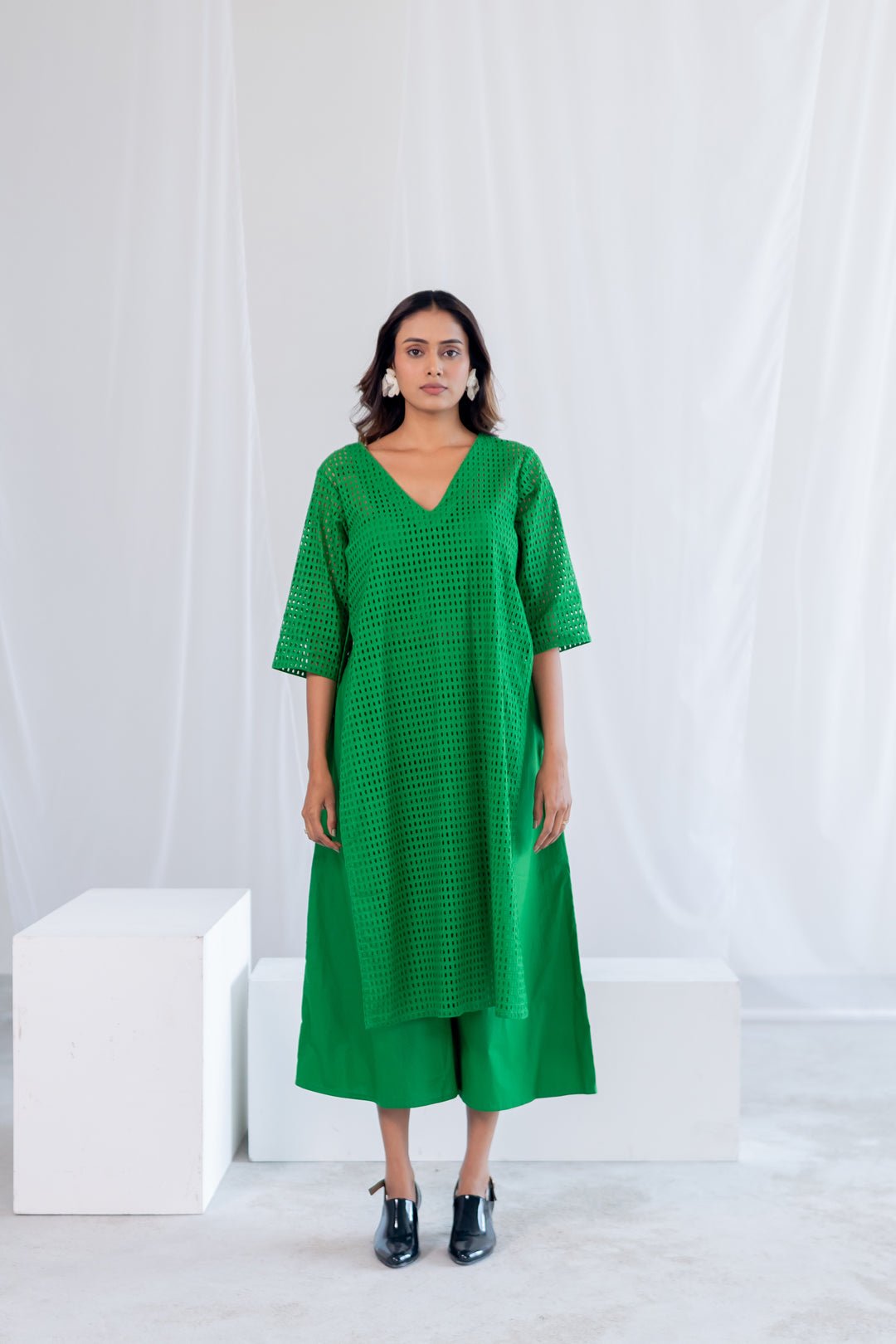 Emerald Eyelet Kurta - CiceroniKurta, Everyday WearSilai Studio